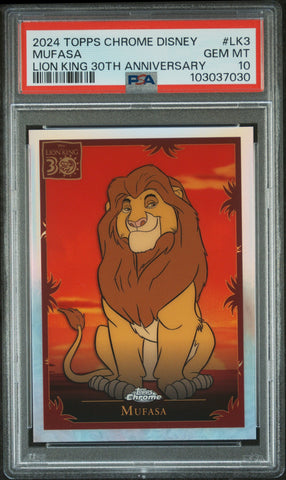 Mufasa #LK3 PSA 10 [Topps Chrome Disney Lion King 30Th Anniversary 2024]
