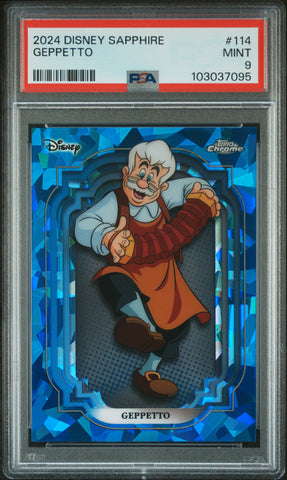 Geppetto #114 PSA 9 [Topps Chrome Disney Sapphire Edition 2024]
