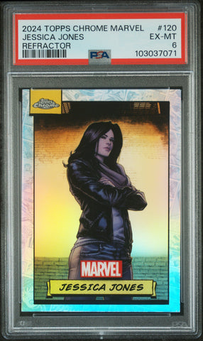 Jessica Jones [Refractor] #120 PSA 6 [Topps Chrome Marvel 2024]