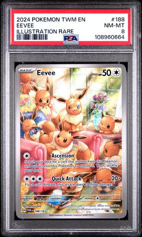 Eevee [Illustration Rare] #188 PSA 8 [Pokemon Twilight Masquerade 2024]