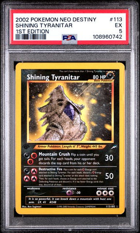 Shining Tyranitar [1St Edition] #113 PSA 5 [Pokemon Neo Destiny 2002]
