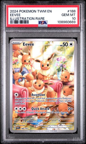 Eevee [Illustration Rare] #188 PSA 10 [Pokemon Twilight Masquerade 2024]