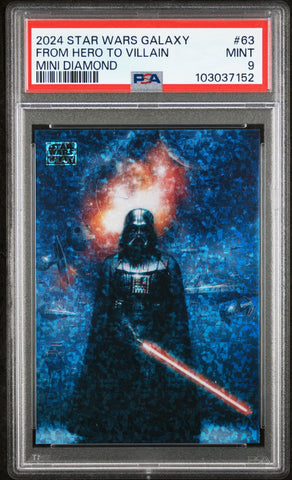 From Hero To Villain [Mini Diamond] #63 PSA 9 [Topps Chrome Star Wars Galaxy 2024]