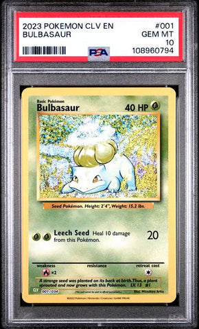 Bulbasaur #1 PSA 10 [Pokemon CLV Trading Card Game Classic 2023]