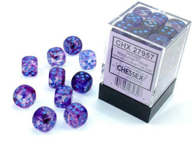 Nebula™ – 12mm d6 Nocturnal/blue Luminary Dice Block™