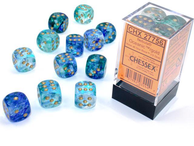 Nebula™ – 12mm d6 Oceanic/gold Luminary Dice Block™