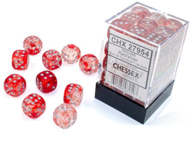 Nebula™ – 12mm d6 Red/silver Luminary Dice Block™