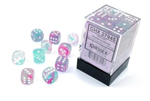 Nebula™ – 12mm d6 Wisteria/white Luminary Dice Block™