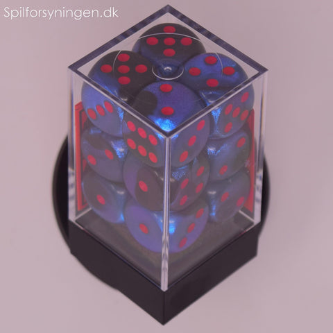 Gemini™ – 16mm d6 Black-Starlight w/red Dice Block