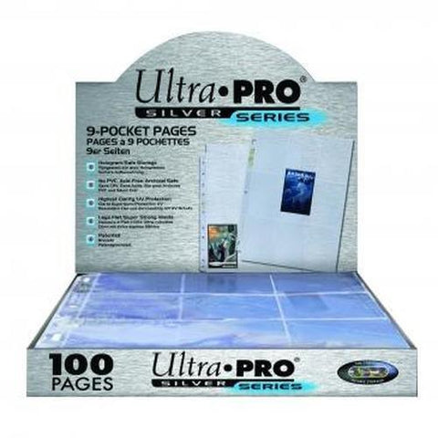 Ultra PRO 9-Pocket Silver Series Page for Standard Size Cards (100)