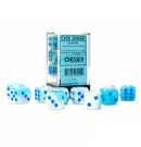 Gemini™ – 16 mm d6 Pearl Turquoise-White/blue Luminary Dice Block forside