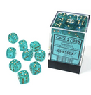 Borealis™ - 12mm d6 Teal/gold Luminary Dice Block