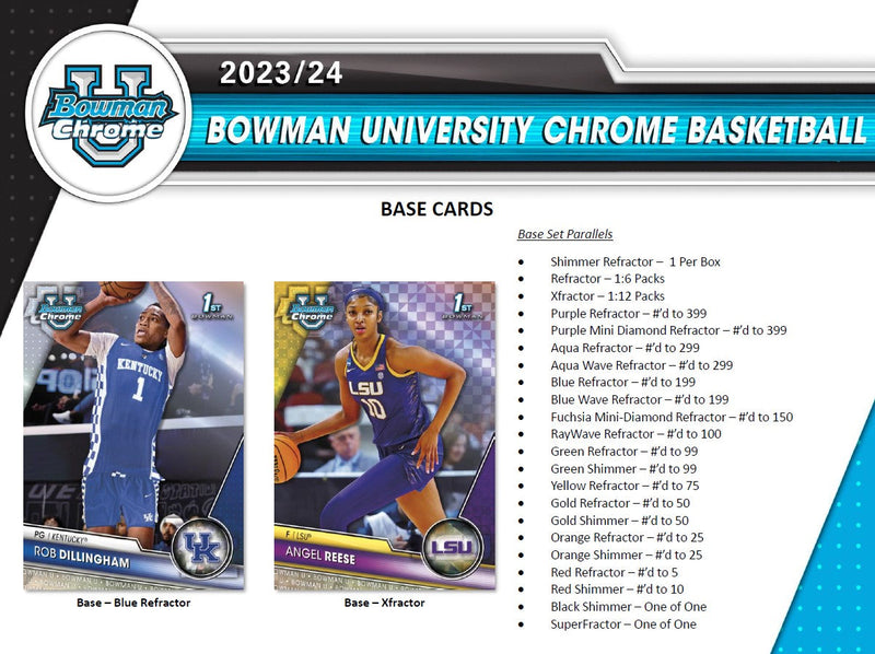 Topps Bowman University Chrome Basketball 2023/24 - Hobby Box