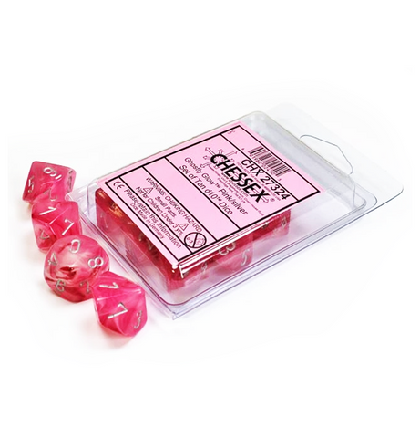 Ghostly Glow™ – Set of 10 d10 Pink/Silver