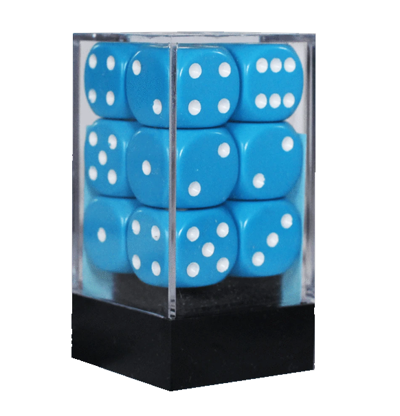 Opaque™ – 16mm d6 Light Blue w/white Dice Block