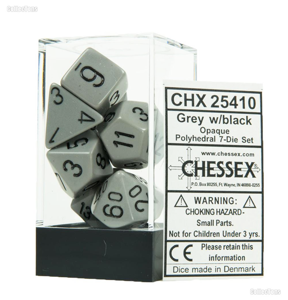 Opaque – Polyhedral Grey w/black 7-Die Set