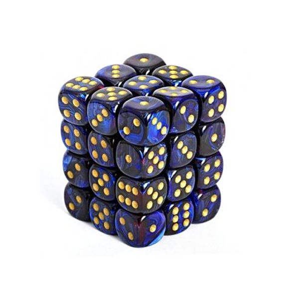 Scarab™ - 12mm d6 Royal Blue w/gold Dice Block