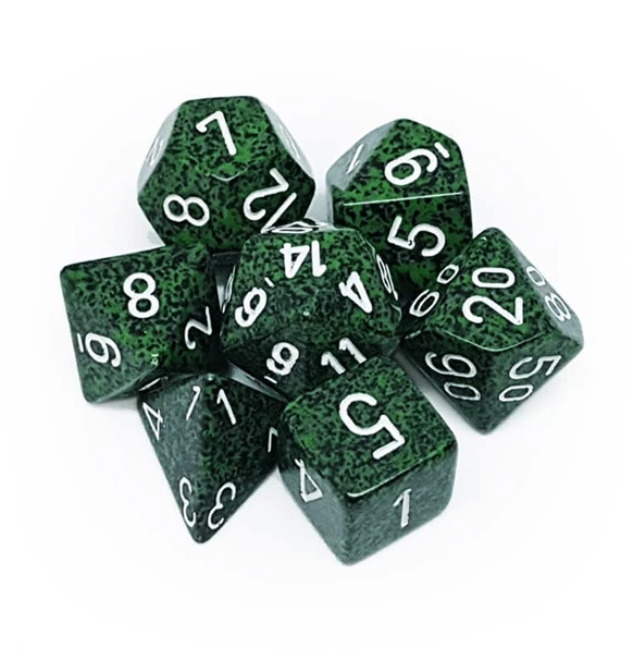 Speckled – Polyhedral Recon™ 7-Die Set indhold